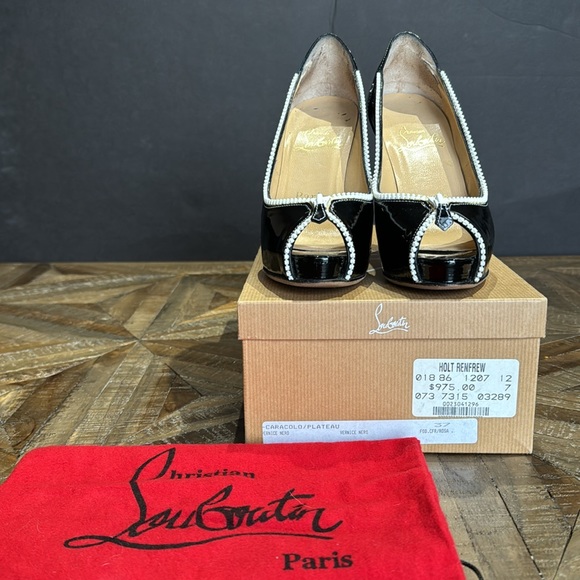 Christian Louboutin Caracolo/Plateau, black, US 7 - Picture 1 of 10
